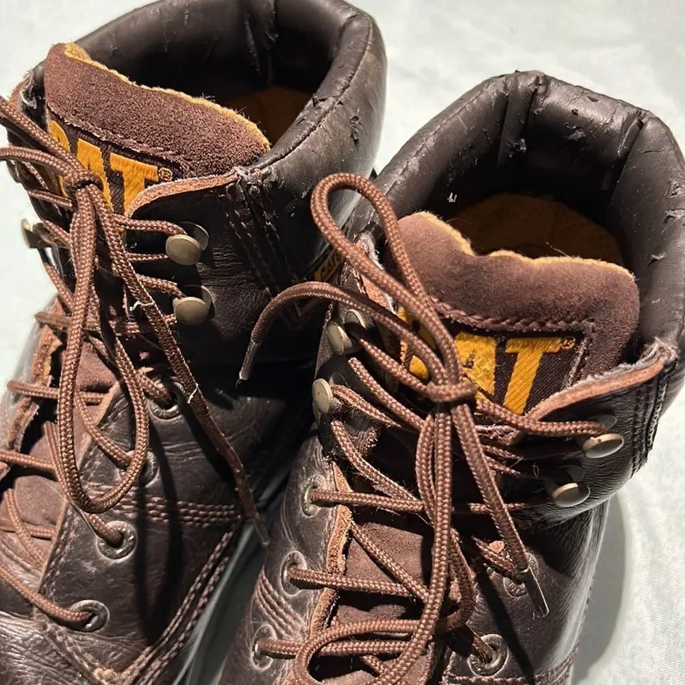 CAT Men Burgundy Colorado‎ Leather Boots Size 12 B52